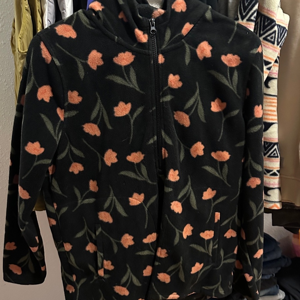 O'Neill Black and Orange Floral Sweater